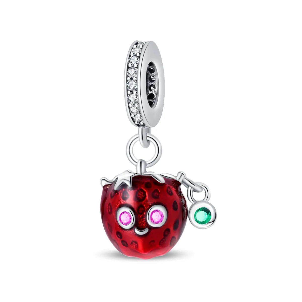 New 925 Silver Plated Strawberry Cherry Avocado Fruit Charms Beads Fit 3mm 925 Original Bracelets DIY Birthday Jewelry Gift
