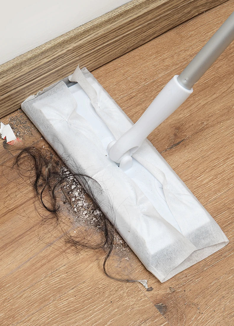 100PCS Electrostatic Precipitator Paper Disposable Cloth Mop Replacement Head for Cleaning Pet Hair and Dust