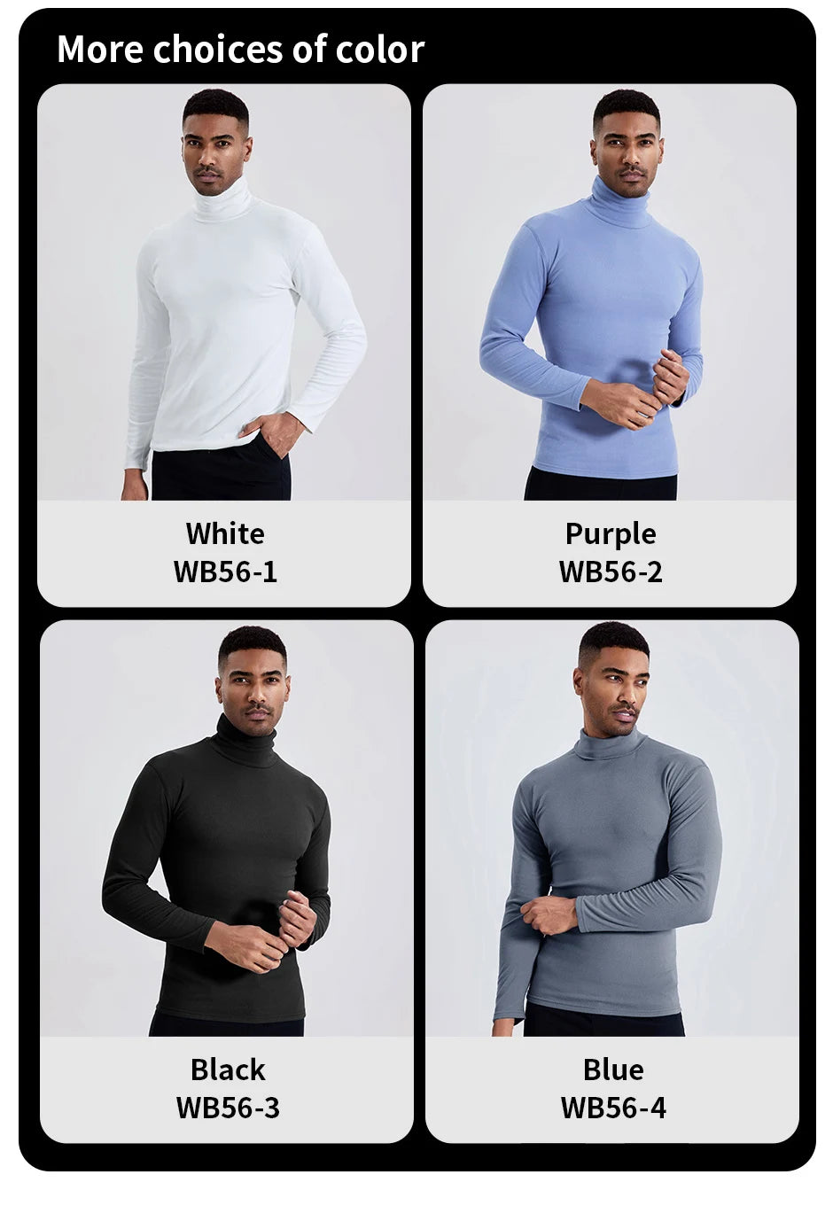 Men's Autumn and Winter Plus Size Solid Color Turtleneck Bottoming Shirt Casual Joker Fashion Young Men Long Sleeve Warm T.