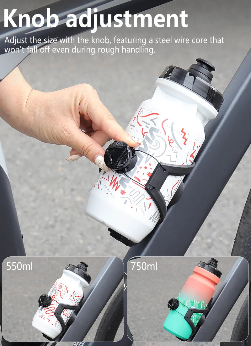 Universal Adjustable Bike Bottle Cage 68-90mm ATWEINA Water Bottle Holder with Integrated AirTag Case