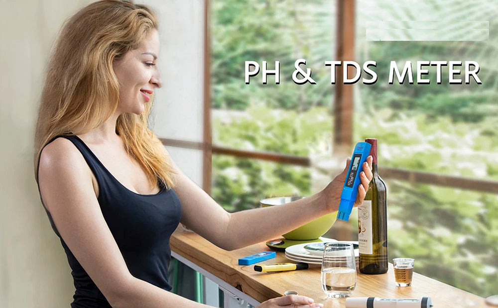 PH Meter & TDS Meter Digital Water Quality Tester 0-14 PH Meter Tester 0-9990PPM TDS&EC LCD Water Purity PPM Aquarium Filter