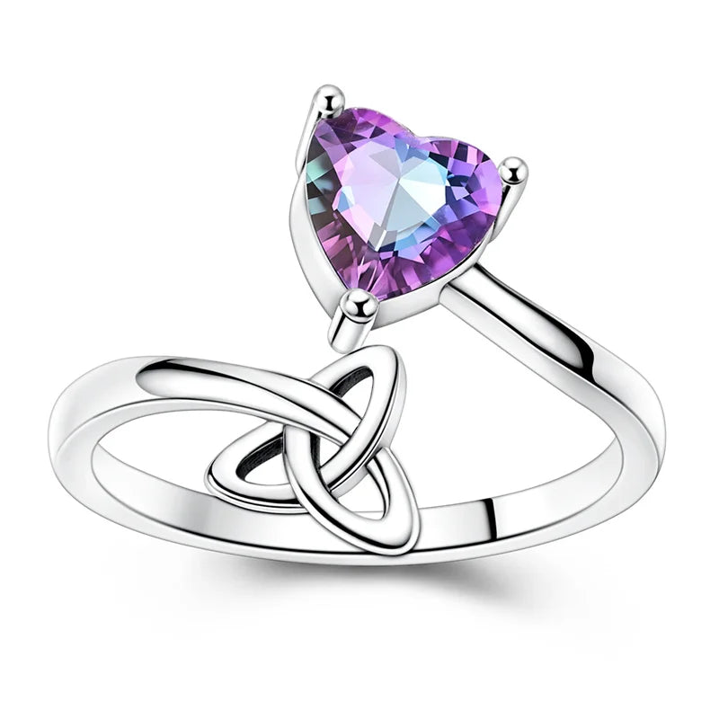 925 Silver Open Ring Sunflower Bee Star Eternal Love Jewelry Women's Wedding Gift