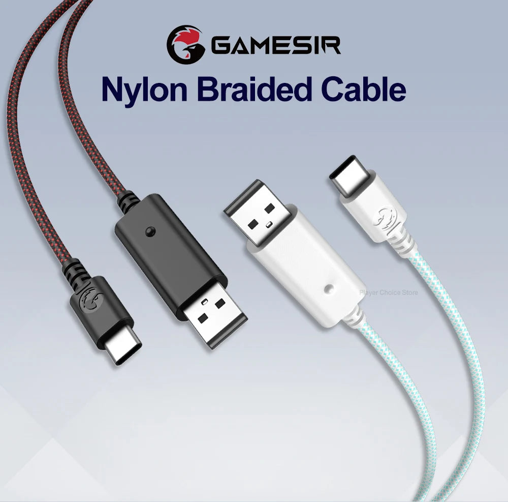 GameSir 3m Nylon Braided Cable for G7 Pro G7 Pro 8K Cyclone 2 Nova Lite X5 Lite G7 SE G8 G8+ MFi X5s Kaleid Flux Gamepad