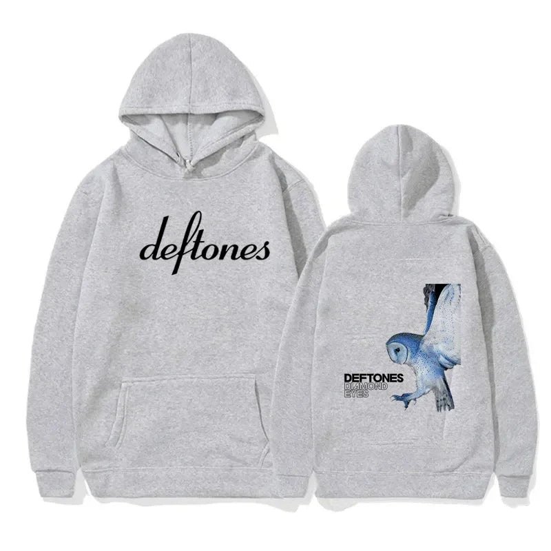 2025 Deftones Hoodie Autumn Winter Casual Loose O-Neck Long Sleeve Hoodie Men Women Fashionable Warm Fleece Sweatshirts Unisex