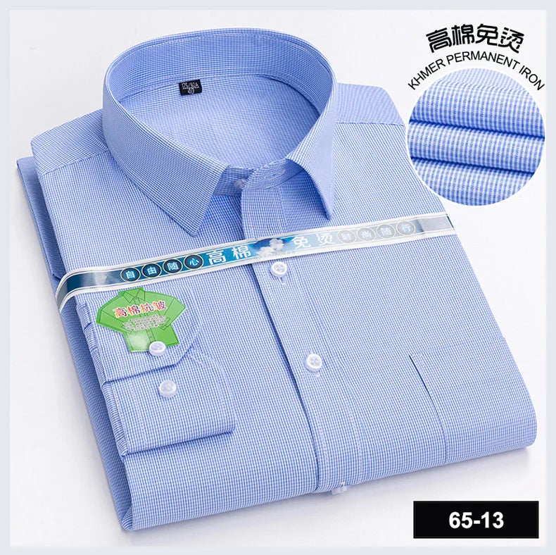 Men Print Shirts Casual Long Sleeve Striped Dress Shirt for Man Business Formal Slim Fit Button Up Polka Dot Men's Clothing