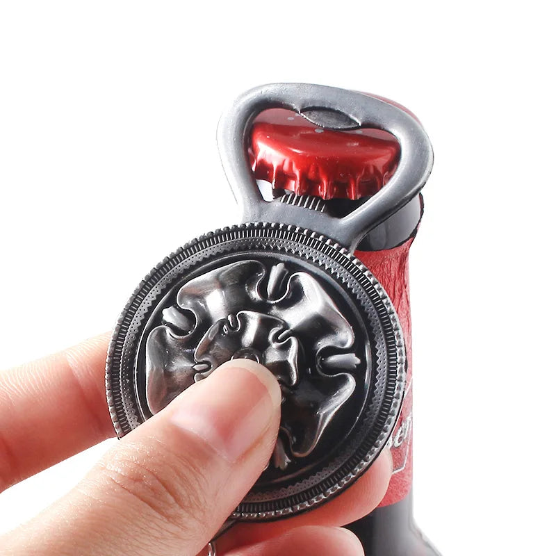 Classic Movie Dragon Shape Keychain Wolf Head Pendant Fashion Trend Bottle Opener Keyring for Fan Collectible Accessories