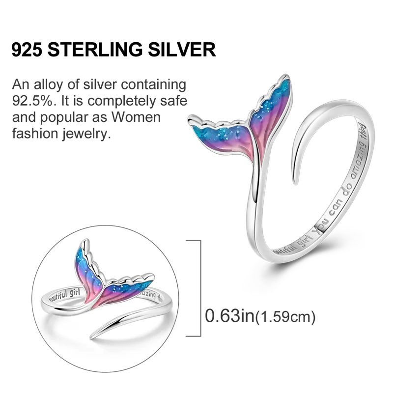 925 Silver Open Ring Sunflower Bee Star Eternal Love Jewelry Women's Wedding Gift
