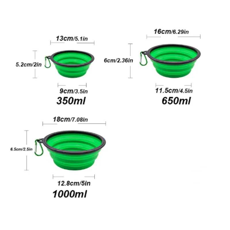 Durable TPR Portable Pet Food Bowl for Cats And Dogs Silicone Collapsible Travel Outdoor Water Food Bowl for Pets