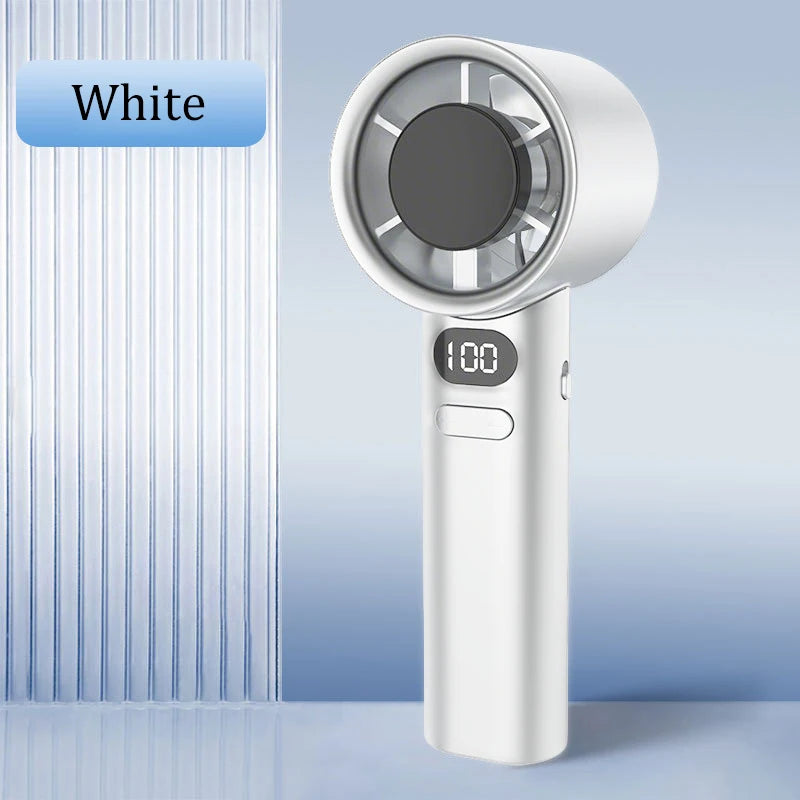 5000mah Handheld Mini Fan Electric Hand Fans Ice Compress High-Speed Cooling USB Rechargeable Portable LED Display Fan