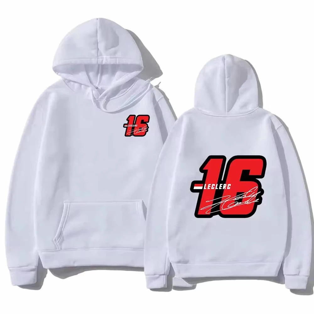 Charles Leclerc 16 loose print hooded sweatshirt for spring and autumn fashion 19 sold