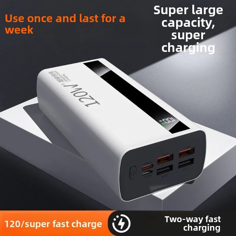 High Capacity 2026 New 120W 500000mAh Power Bank For Iphone Samsung Super Fast Charge Portable External Battery PowerBank