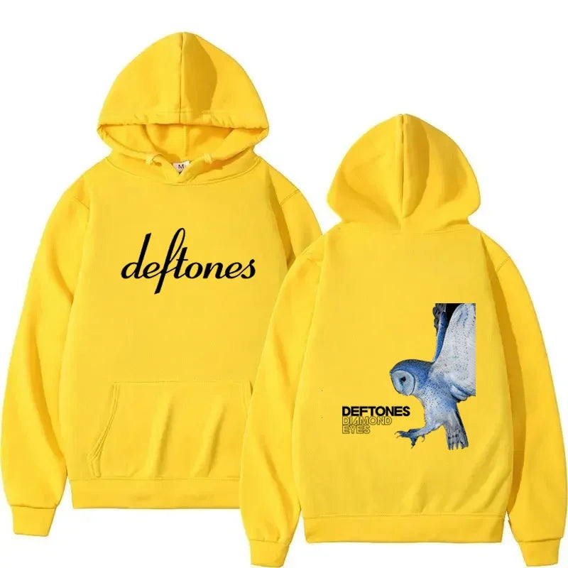 2025 Deftones Hoodie Autumn Winter Casual Loose O-Neck Long Sleeve Hoodie Men Women Fashionable Warm Fleece Sweatshirts Unisex