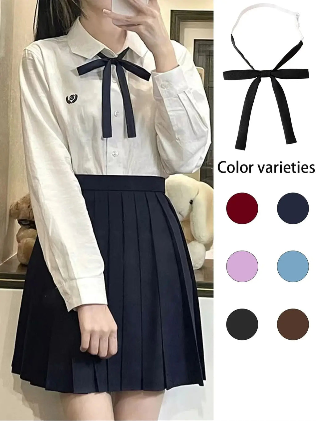 Fashion Bow Tie for Women Japanese Jk Style Girls School Uniform Bow Tie for Girls Korean Cosplay Neckties