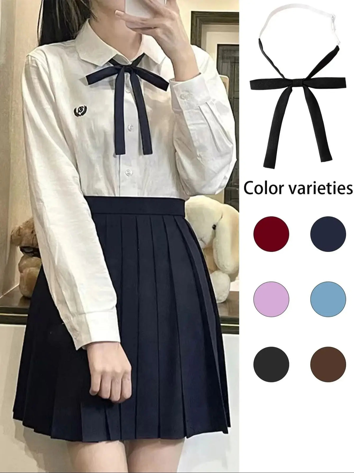 Fashion Bow Tie for Women Japanese Jk Style Girls School Uniform Bow Tie for Girls Korean Cosplay Neckties
