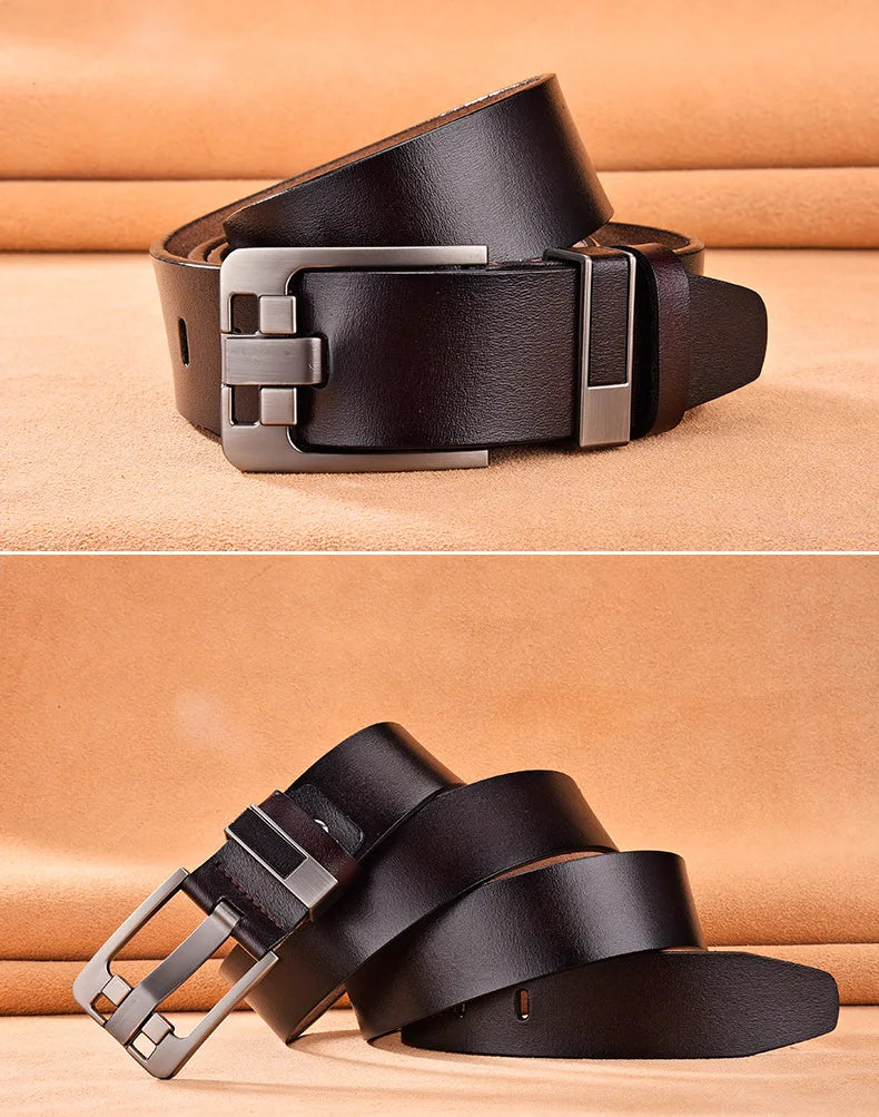 Plus Size 140 150 160 170cm Belt Male Fashion Men's Luxury Designer Cowskin Belts for Jeans Genuine Leather Pin Buckle Belt