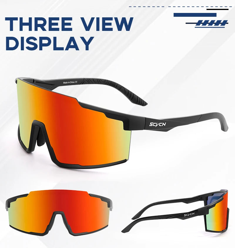 SCVCN MTB Road Bike Sunglasses Sports Glasses Men Women Riding Windproof Goggles UV400 Protection Outdoor Hikng Riding Glasses