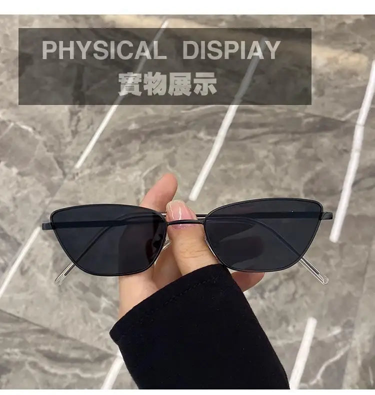 Sunglasses Woman 2026 Ultra Light Cat Eye Sun Glasses for Women UV Protection Retro Flat Eyepieces Oval Face Travel Shades