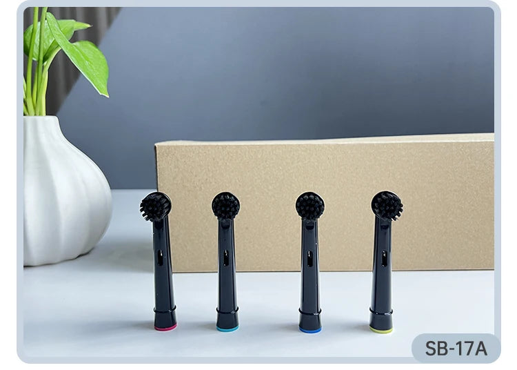 4 Pcs Bamboo Charcoal Bristle Replacement Brush Heads For Oral B Electric Toothbrush Efficient Teeth Cleaning SB-17A