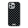 Luxury Korean White Polka-Dot Label Phone Case For iPhone 16 15 14 13 12 11 Pro Max XS XR X 7 8 Plus 16E Shockproof Soft Cover
