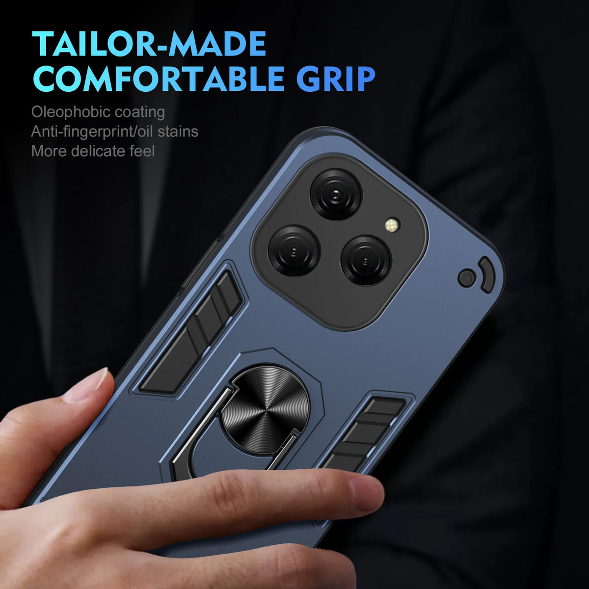 Case For Tecno Spark 20 Pro KJ6 Magnetic Metal Ring Holder TPU Frame Armor Plastic Shockproof Phone Protective Cover Fundas