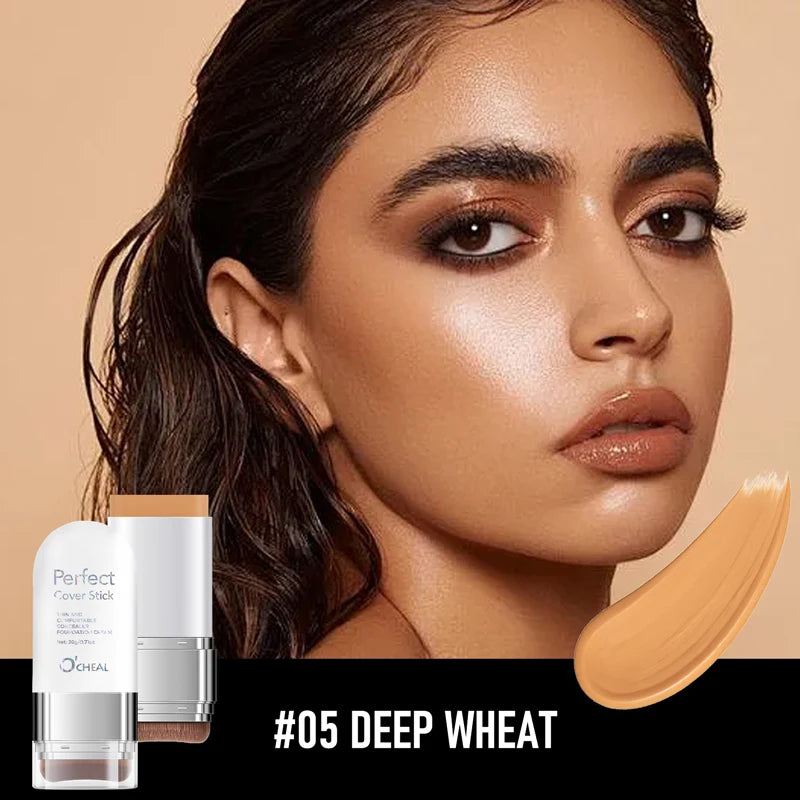 O'CHEAL Perfect Cover Stick Thin And Comfortable Concealer Foundation Cream Stick Instant Natural Waterproof Long-lasting Makeup