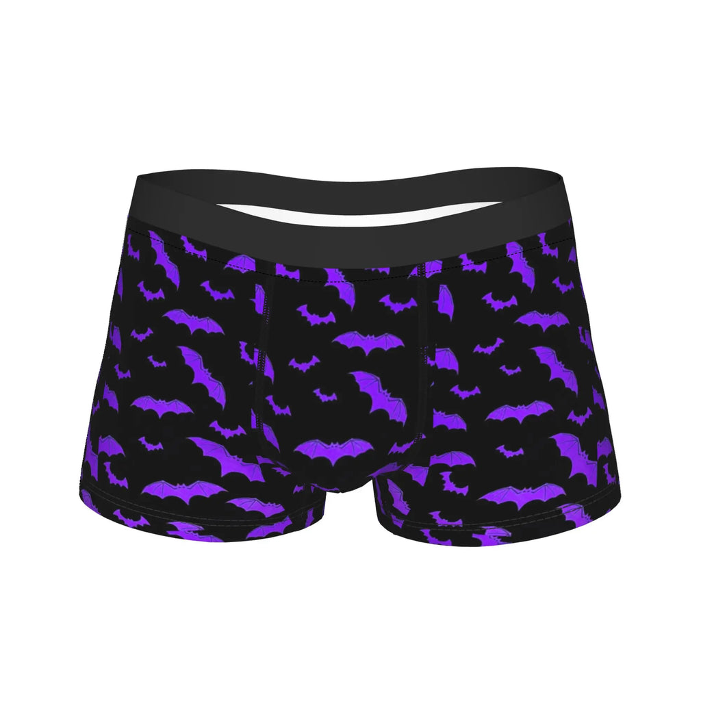 Dark Purple Chaos Abstract Texture Shorts Briefs  Underwear Quality Men's Sexy Soft Trunk Design Large Size Underpants