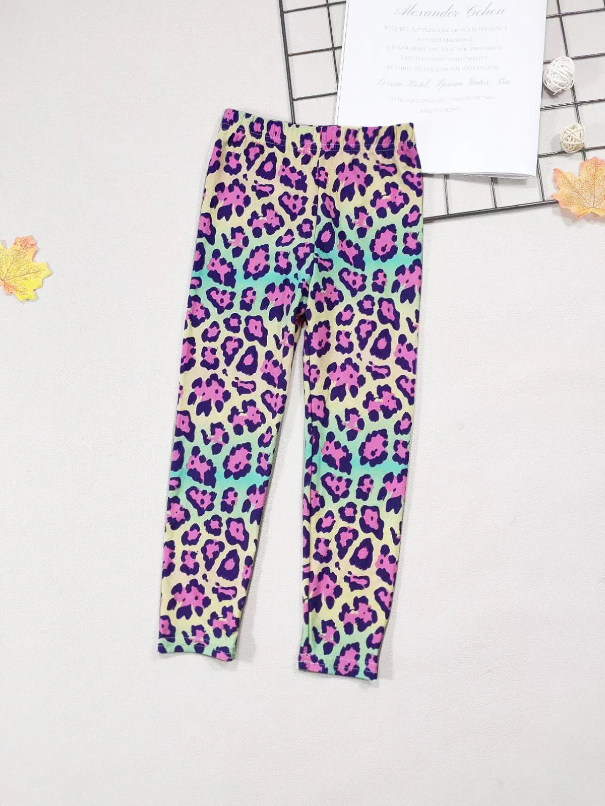 Girls' Leggings Fashion Cartoon Tight Pants Spring and Autumn Baby Girls Slim Fit Flower Leggings Summer Children's Pants
