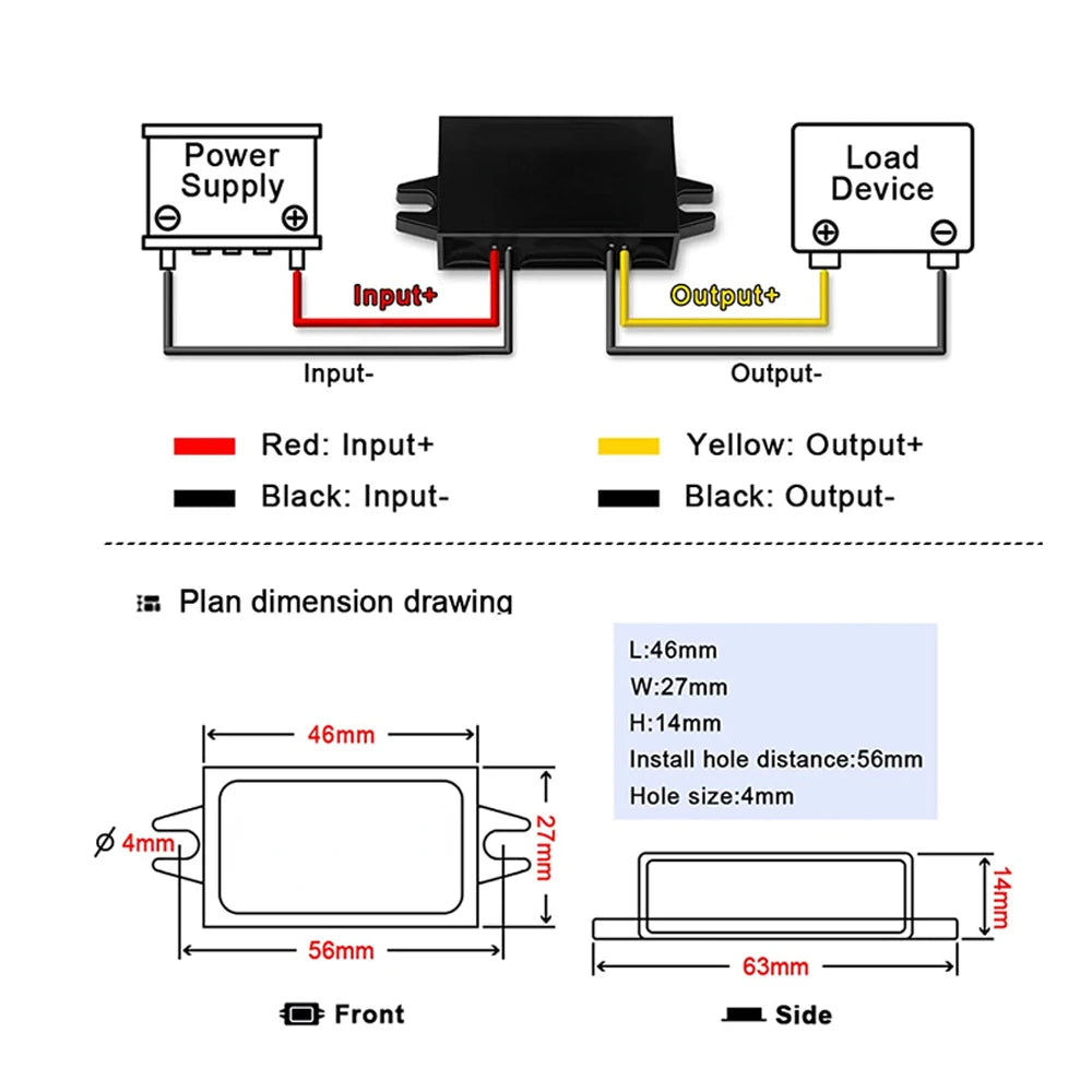 Waterproof 12V 24V to 5V 3A Converter DC-DC Step Down Module Power Adapter USB-A Female/Type C/dual USB/open Wire Connector