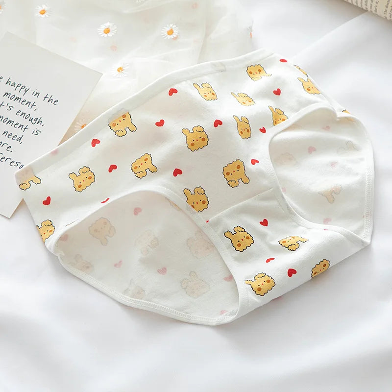 New Underwear Women Cute Rabbit Pattern Panties Girls Briefs Sexy Lingeries Cueca Calcinhas Cotton Shorts Underpants Cute Panty