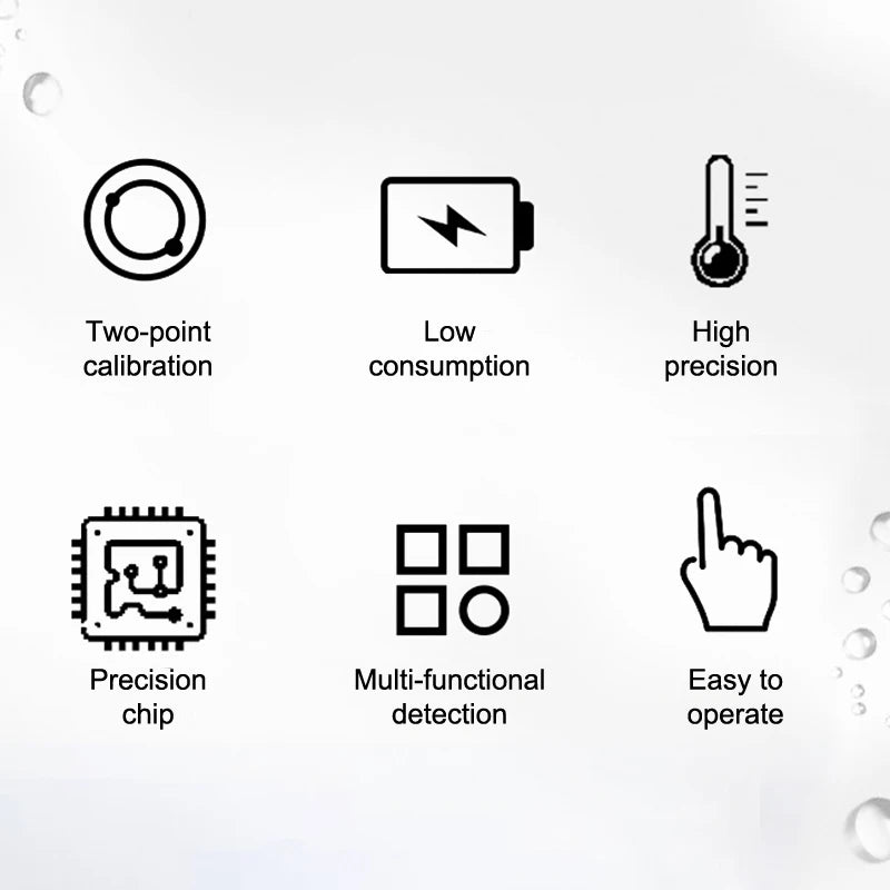 1PC White Digital Water Quality Tester TDS EC Meter Range 0 To 9990 Multifunction Water Purity Temperature TEMP PPM Tester〔YY24〕
