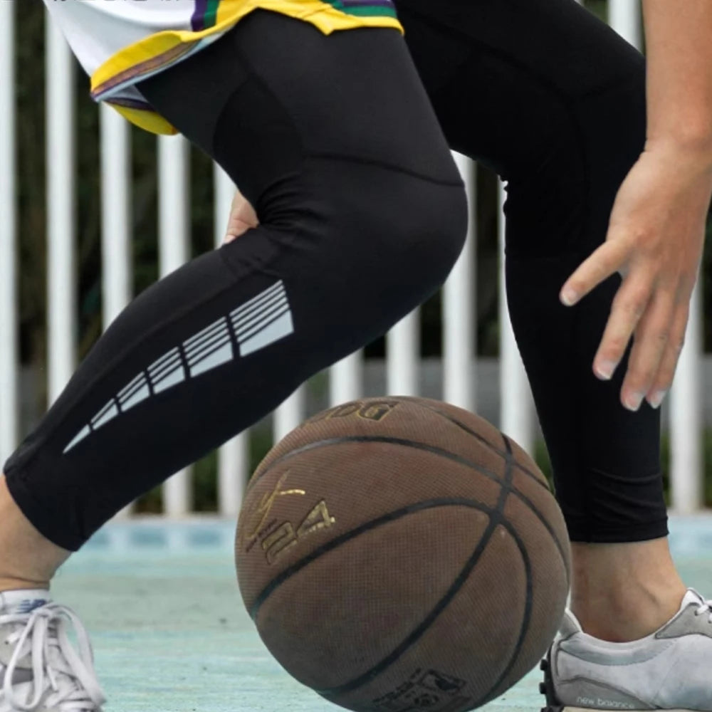 1 Pair Compression Leg Sleeves – Full Length Long Knee UV Protection Sleeves for Outdoor Sports – Cycling, Football, Basketball