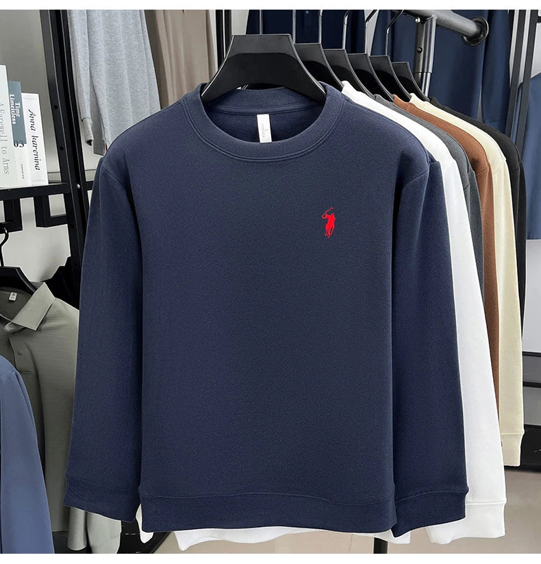 Luxury brand long sleeve T-shirt men's autumn Paul trendy exquisite pony embroidery pullover loose casual round neck sweatshirt