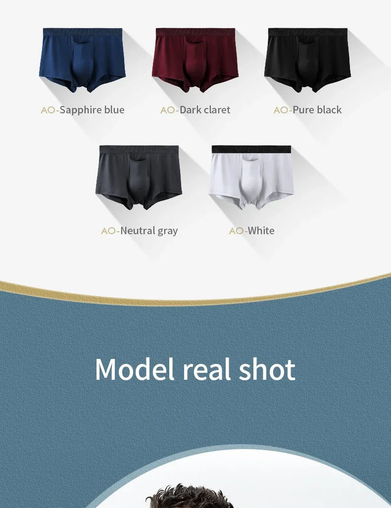 Gun split Briefs Men Modal Summer Breathable Sports boxers Ice Silk ice bag shorts