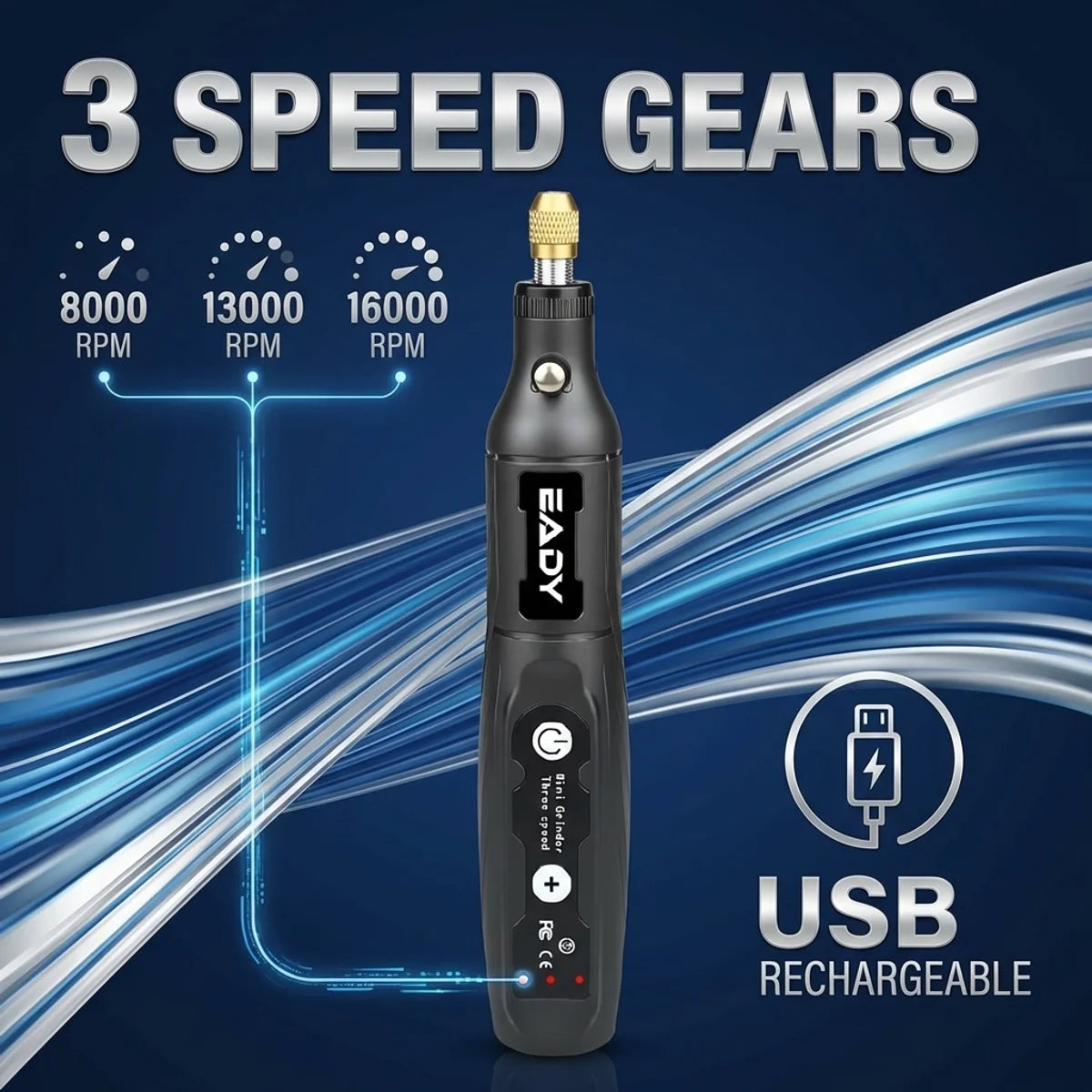 Mini Cordless Drill, 3-Speed Adjustable Rechargeable Rotary Tool, 1/33/62/110PCS Set, Small Grinder for DIY Craft