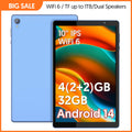 10.1 Inch Android 14 Tablet 4GB RAM (2GB+2GB) 32GB ROM Expandable up to 1TB 1280x800 HD Display 6000mAh Battery A133 Quad-core