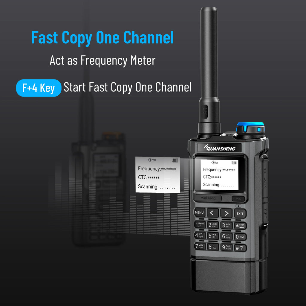 Quansheng UV-K1 Mini Walkie Talkie AM/FM Multi-Band Wireless Copy Frequency Long Range Type-C Charger For Camping UVK5 K6