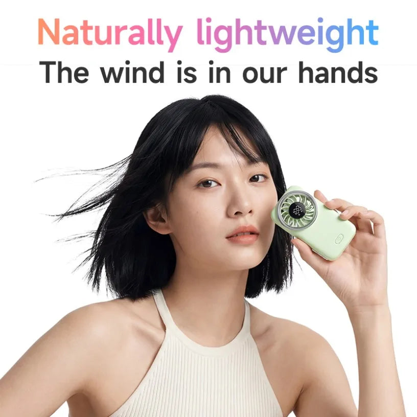 Mini Handheld Turbo Fan 100 Speed Portable USB Rechargeable with LED Digital Display 80000RPM Pocket Fan for Outdoor Travel