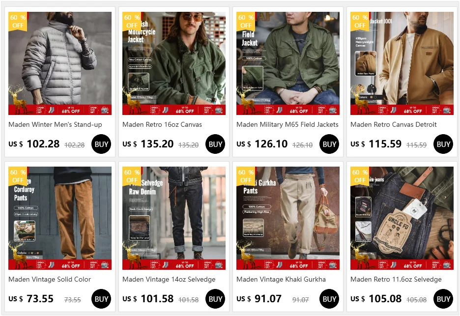 Maden Vintage Back-Printed Long-Sleeve T-Shirt Loose Casual Round-Neck Pullover for Men's Spring and Fall 60's Street-Style Tops