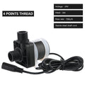 Silent 4 Points Threaded Water Heater Shower Floor Heating Booster Pump Brushless Solar Motor Water Pump DC 12V 24V IP68 US Plug