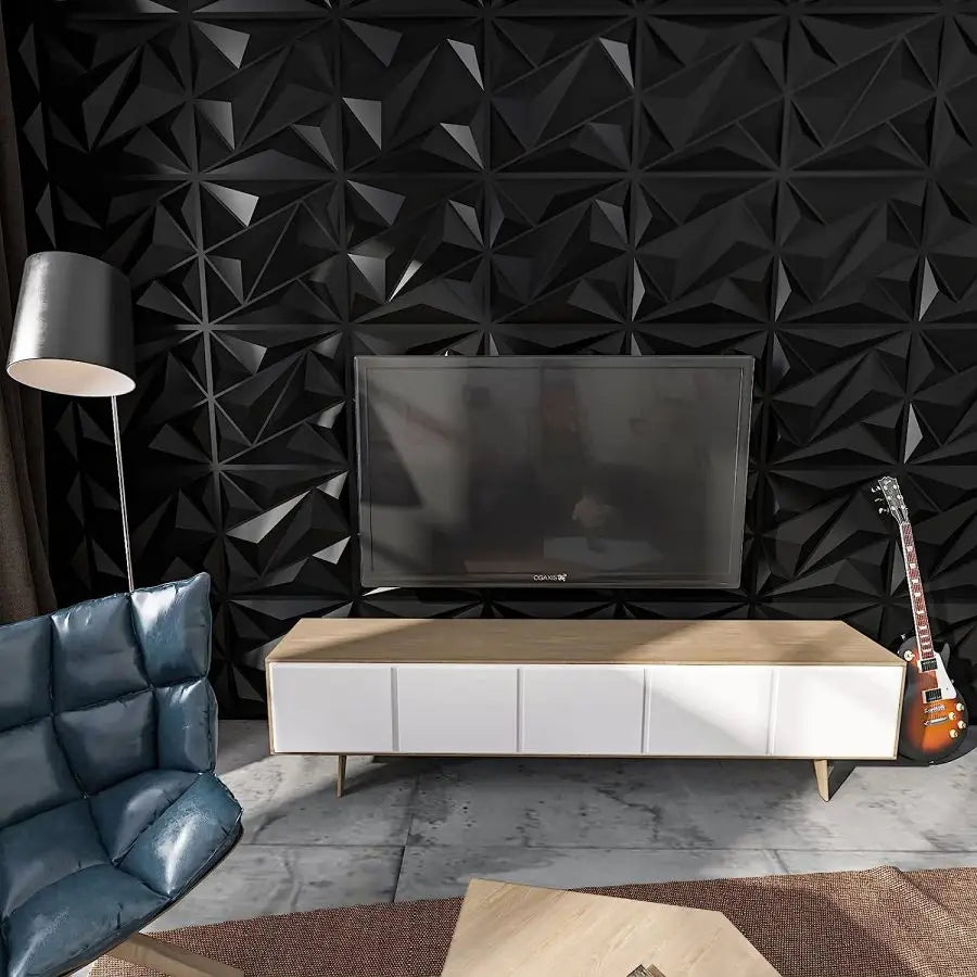 (pack of 12)Decorative 3D wall panel with diamond design, 30.48 cm x 30.48 cm