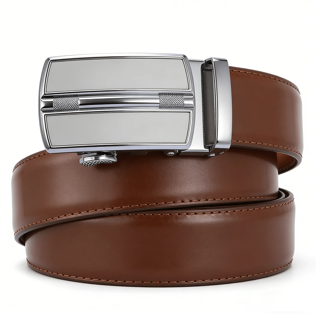 Men's Automatic Genuine Leather Luxury Belt Metal Automatic Buckle Male Waistband Designer High Quality Black Brown Waist Belts