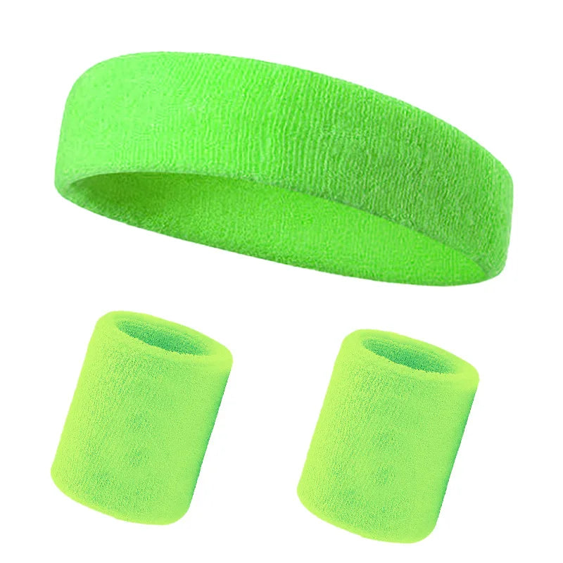 3PCs/set Mens Sports Headband Sweatband Stretch Elastic Outdoor Sport Sweat Headband Wristband Women Gym Running Tennis Headwrap