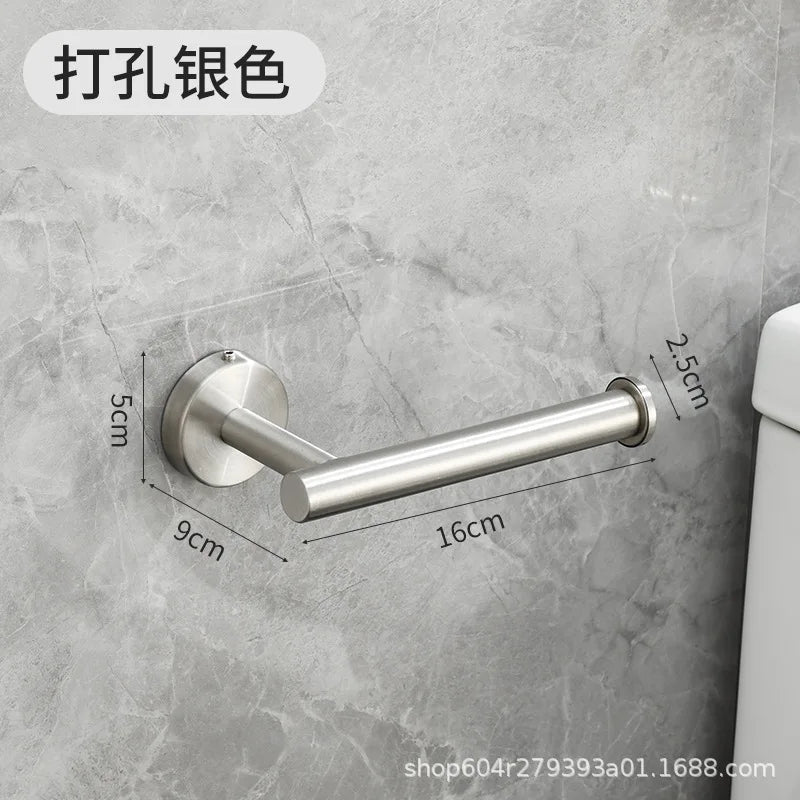 Roll Holder Stainless Steel Punched Toilet Paper Holder Roll Holder Tissue Holder