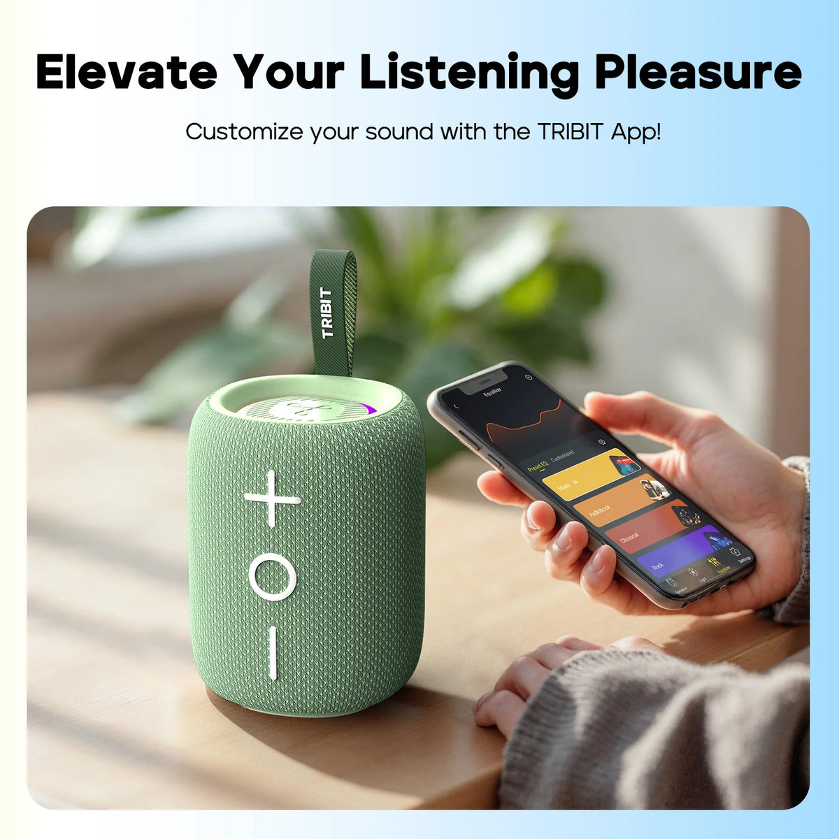 Tribit StormBox Mini+ Bluetooth Speaker, 12W 360° Sound With XBass, LEDs, 12 Hours Playtimes, IPX7 Waterproof For Hiking Outdoor