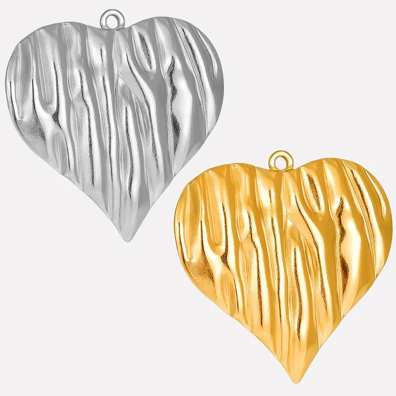 6pcs/Mix Classic Gold/Silver Color Heart Shaped Cross Irregular Shaped Pendant Stainless Steel Diy Women Necklace Accessories