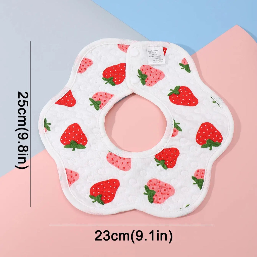 Random 3pcs Waterproof Baby Feeding Bibs 360 Degree Petal Infants Cotton Saliva Towel Newborn Toddler Soft Burp Cloth Kids Bib