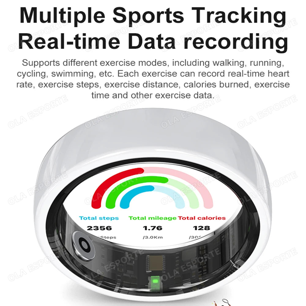 Smart Couple Ring Bluetooth Connection Multiple Sports Modes Pedometer Fitness Rings Heart Rate Sleep Monitoring Waterproof R12