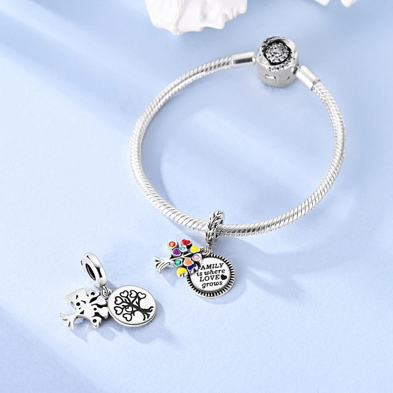 New Original Charm Beads 925 Sterling Silver Butterfly Hot Air Balloon Dangle For Bracelet Women Girl Fine DIY Jewelry Gift