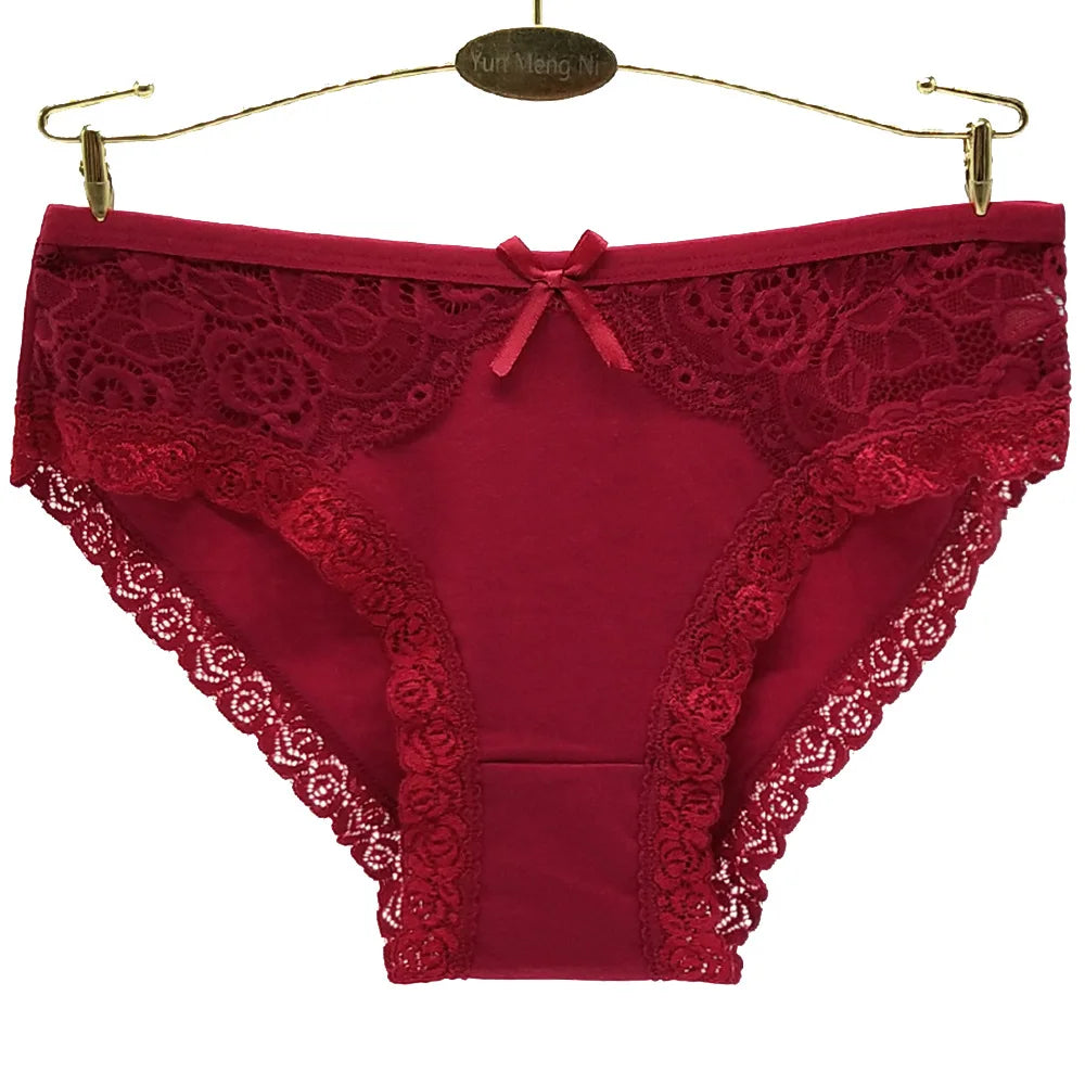Women Underwear Cotton Sexy Lace Ladies Knickers Panties Low Waist Everyday Briefs 6 pcs/lot