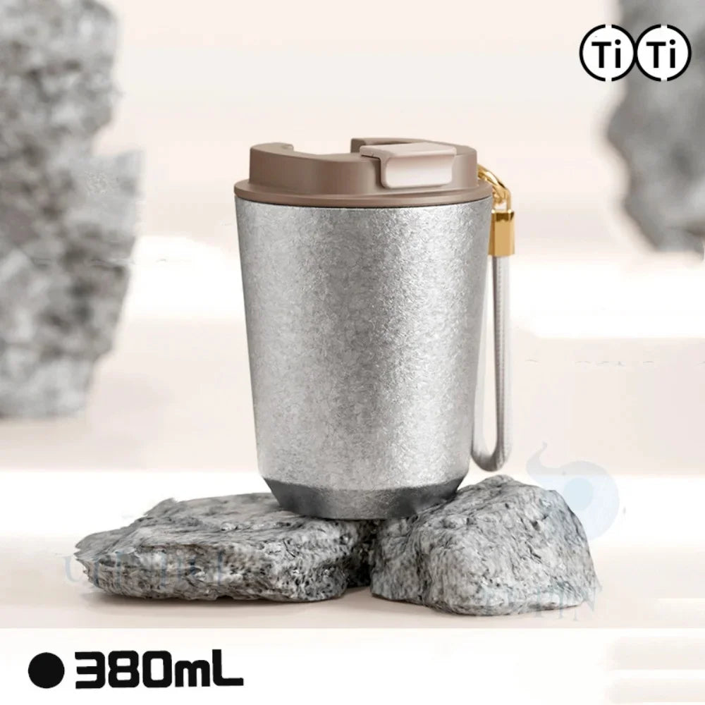 Titanium Liner Travel Coffee Mug Tumbler with Lid Reusable Insulated Thermal Cup Keep Cold Hot